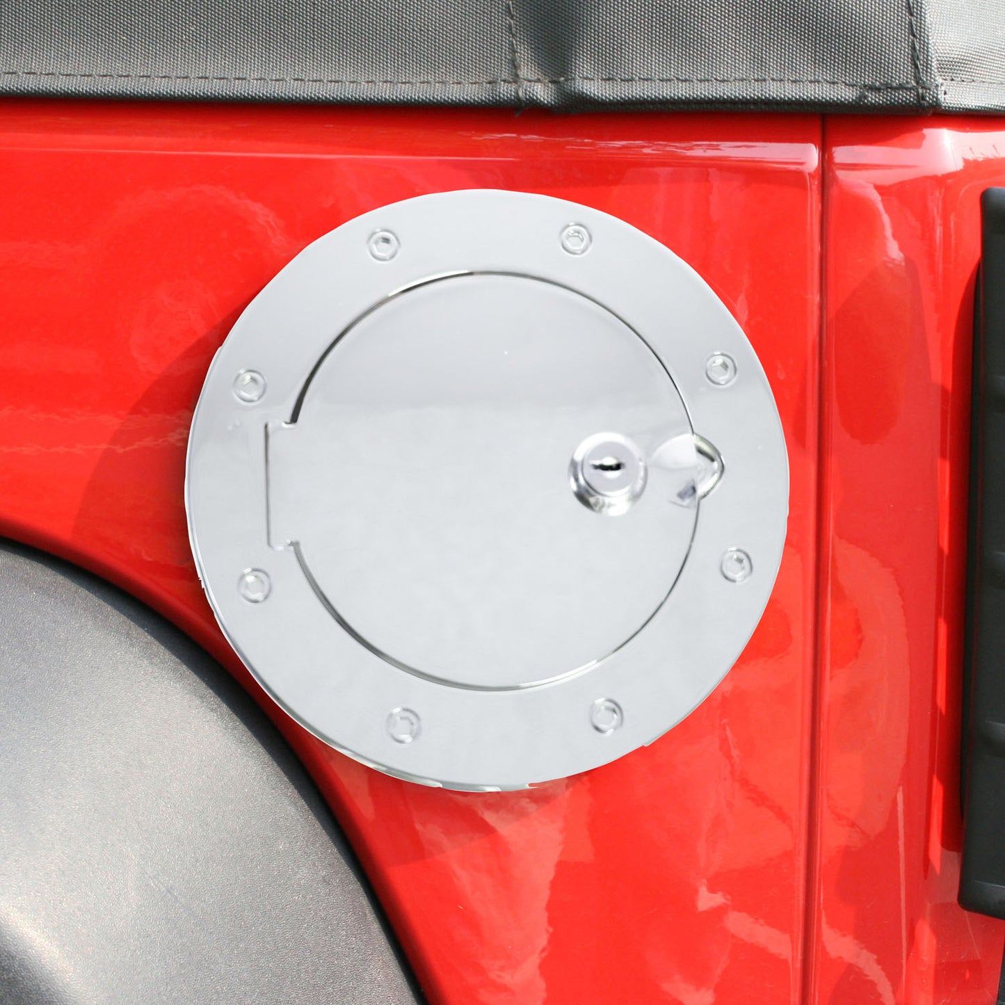 Gas Cap Door Locking Stainless Steel 07-18 Jeep Wrangler JK