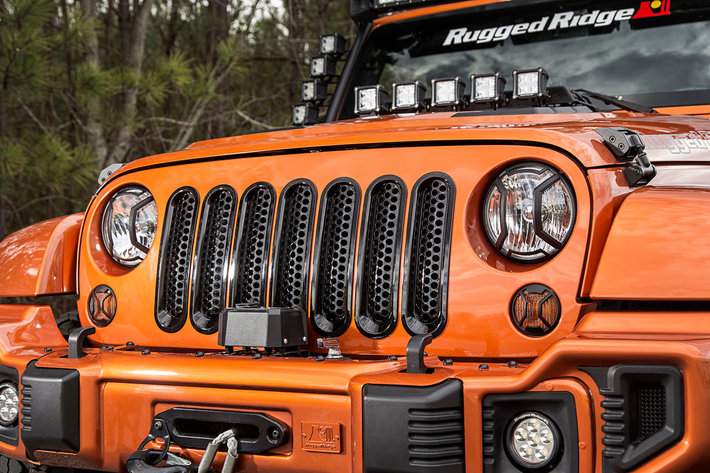 Grille Insert Kit Perforated Black 07-18 Jeep Wrangler