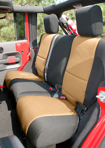 SEAT COVER KIT, BLACK/TAN; 11-18 JEEP WRANGLER UNLIMITED JKU, 4 DOOR