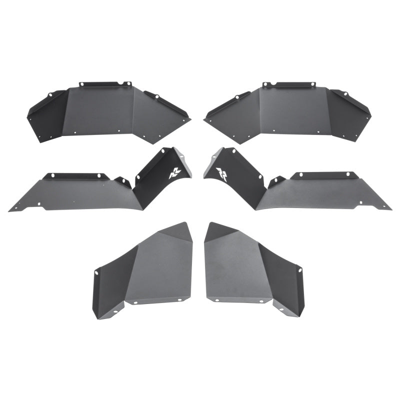 Inner Fender Liners Rear Aluminum Blk 18-21 Jeep Wrangler JL