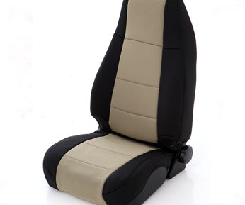 Neoprene Seat Cover Rear 80-86 Jeep CJ Black/Tan Smittybilt