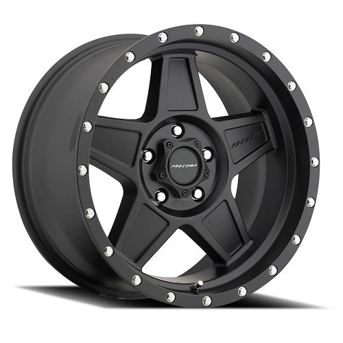 Series 5035 Predator 17x8.5 with 6 on 5.5 Bolt Pattern 4.75 Backspace Satin Black Finish Pro Comp Alloy Wheels