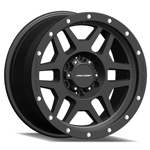 Series 41 Phaser 20x9 with 6 on 135 Bolt Pattern -12 Backspace Satin Black With Stainless Steel Bolts Finish Pro Comp Alloy Wheels