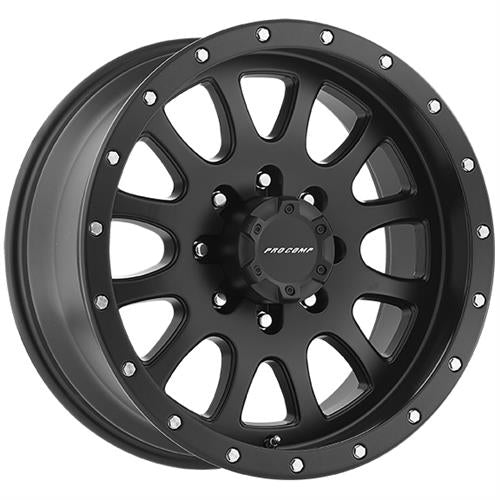 Series 5044 Syndrome 17x9 with 6 on 5.5 Bolt Pattern 4.75 Backspace Satin Black Finish Pro Comp Alloy Wheels