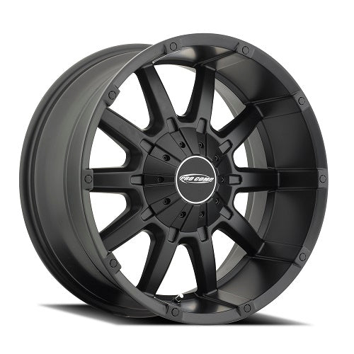 Series 5050 10 Gauge 20x9 with 5 on 5 Bolt Pattern 4.5 Backspace Satin Black Finish Pro Comp Alloy Wheels