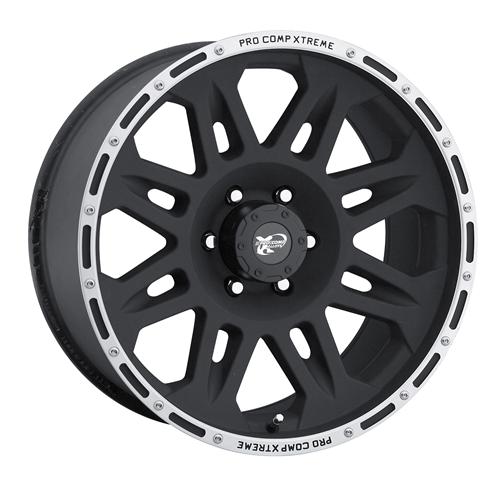 Series 7105 17x9 with 5 on 5 Bolt Pattern Flat Black Pro Comp Steel Wheels