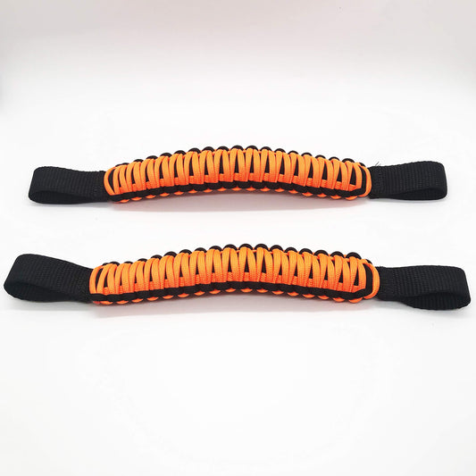Bartact Paracord Grab Handle - Headrest - (Sold as Pair) - Black/Orange