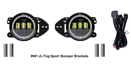 JEEP WRANGLER JL/GLADIATOR 4 INCH FOG LIGHTS W/ WHITE DRL HALO/AMBER TURN SIGNAL