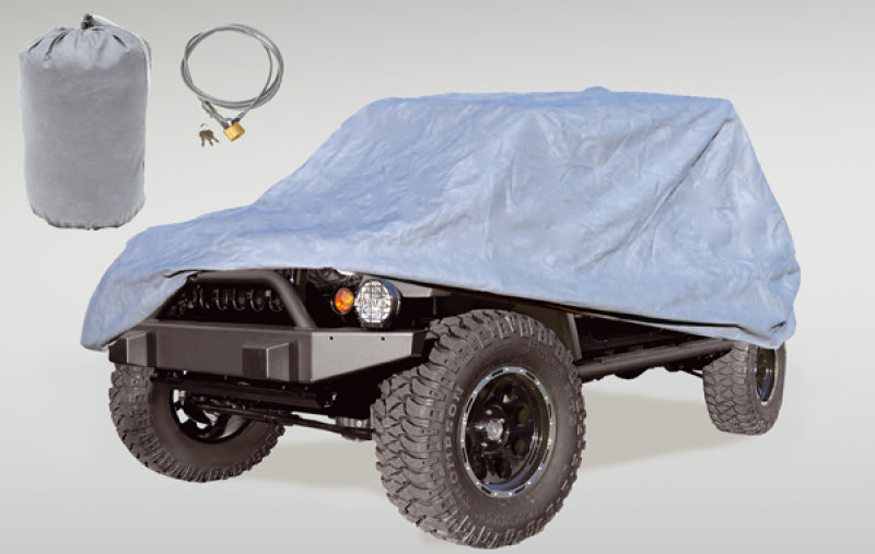 THREE LAYER FULL CAR COVER, 07-15 JEEP WRANGLER 4DR(COVER, LOCK, & BAG)