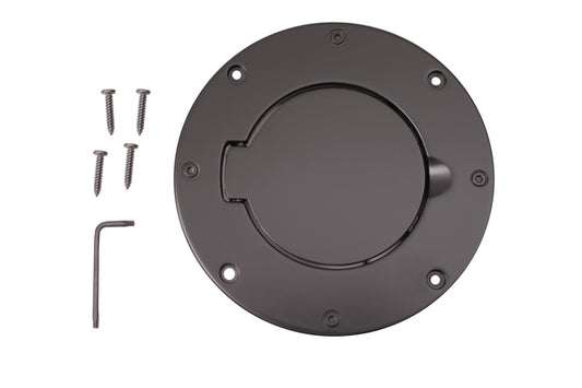 BILLET STYLE GAS COVER, BLACK, 97-06 WRANGLER