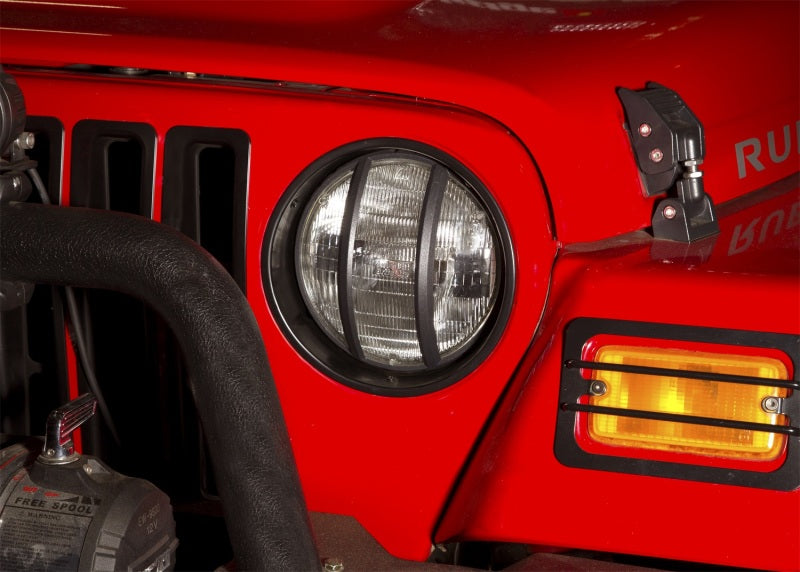 HEADLIGHT BEZEL PAIR, BLACK TRIM, 97-06 JEEP WRANGLER/UNLIMITED