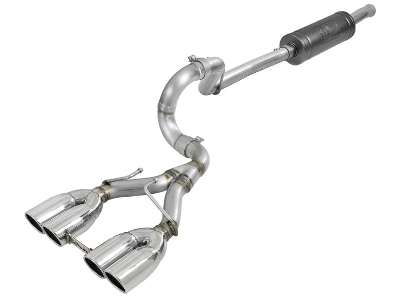 REBEL SERIES 2-1/2 IN 304 STAINLESS STEEL CAT-BACK EXHAUST SYSTEM W/ POLISHED TI