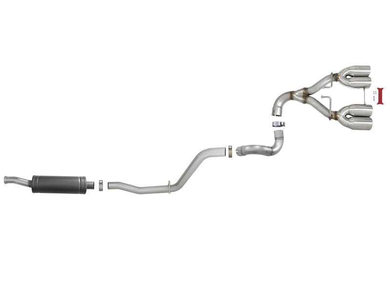 REBEL SERIES 2-1/2 IN 304 STAINLESS STEEL CAT-BACK EXHAUST SYSTEM W/ POLISHED TI