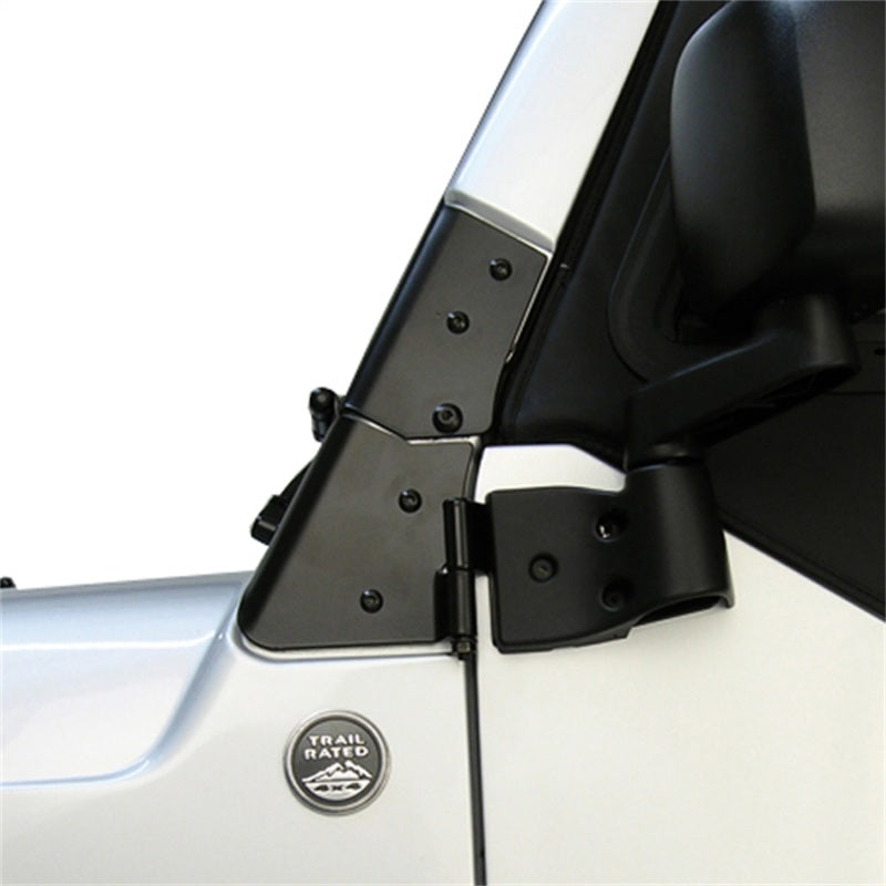 WINDSHIELD HINGES, 97-06 JEEP WRANGLER, BLACK