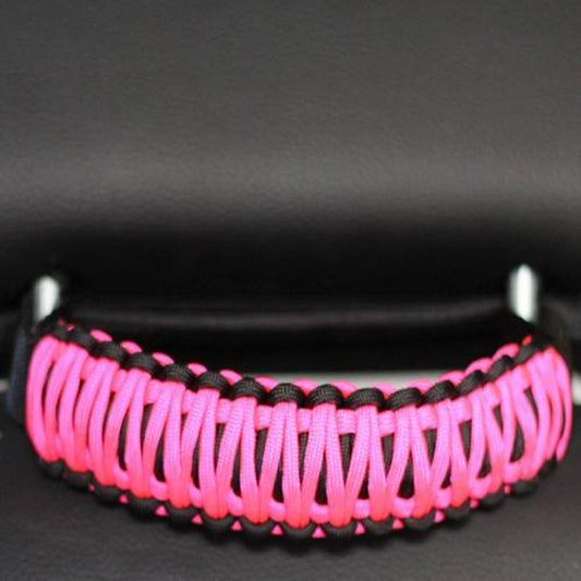 Bartact Paracord Grab Handle - Headrest - (Sold as Pair) - Black/Pink