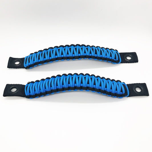 Bartact Paracord Grab Handle -JK Sound bar Rear side- (Sold as Pair) - Black/Cosmo Blue