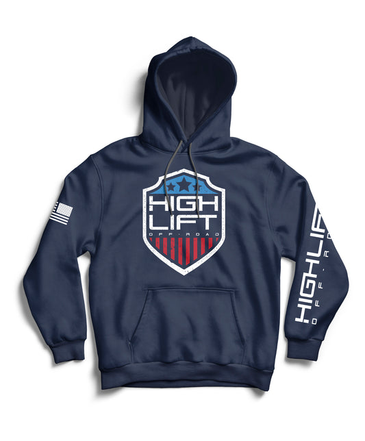 Highlift Off-Road Slate Blue Shield Logo Hoodie