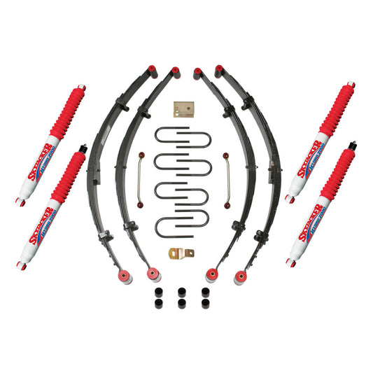 Jeep YJ Suspension Lift Kit w/Shock Frt/Rr Hydro Shocks 4 Inch Lift 87-95 Wrangler YJ Front/Rear Leaf Spring Skyjacker