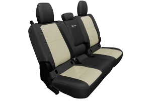 Bartact Tactical Series Rear Bench Seat Cover w/ Fold Down Arm Rest - Black/Khaki