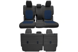 Bartact Tactical Rear Bench Seat Covers w/ Armrest - Black/Navy