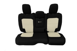 Bartact Tactical Rear Seat Cover w/Fold Down Armrest Black/Khaki