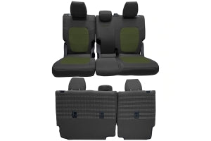 Bartact Tactical Rear Bench Seat Covers w/ Armrest - Black/Olive