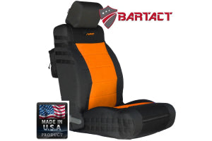 Bartact Tactical Series Front Seat Covers - Black/Orange, SRS-Compliant