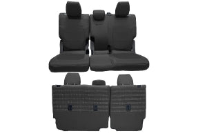 Bartact Tactical Rear Seat Covers w/Armrest - Black/Black