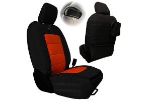 Bartact Tactical Series Front Seat Covers, SRS Air Bag and Non-Compliant - Black/Orange