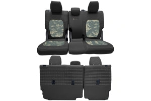 Bartact Tactical Rear Bench Seat Covers w/ Armrest - Black/Digital ACU