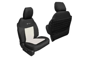 Bartact Tactical Bench Seat Cover, No Armrest - Black w/ White Vinyl