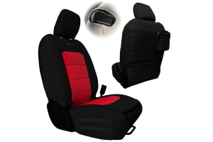 Bartact Tactical Series Front Seat Covers, SRS Air Bag and Non-Compliant - Black/Red