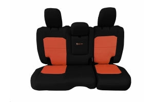 Bartact Tactical Rear Seat Cover w/Fold Down Armrest Black/Orange