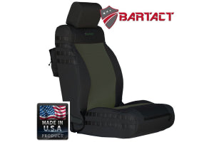 Bartact Tactical Series Front Seat Covers - Black/Olive, SRS-Compliant