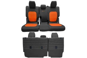 Bartact Tactical Bench Seat Cover, No Armrest - Black w/ Orange