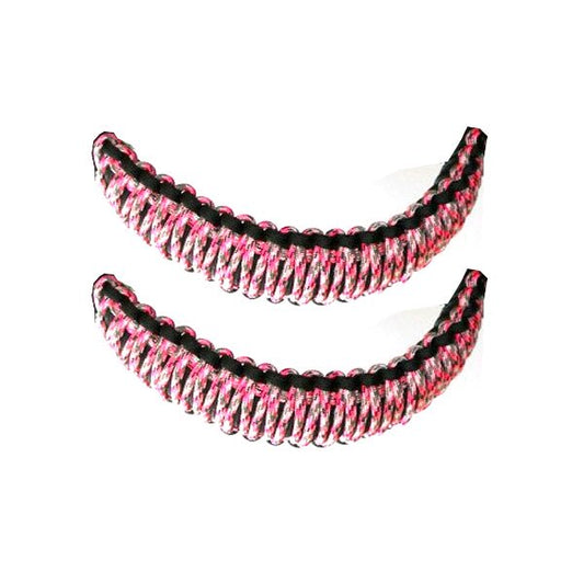 Bartact Paracord Grab Handle - Headrest - (Sold as Pair) - Black/Pink Camo