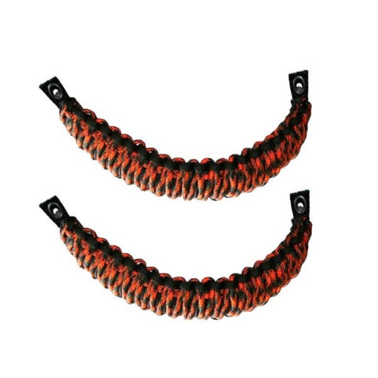 Bartact Paracord Grab Handle - Headrest - (Sold as Pair) - Black/Orange Camo