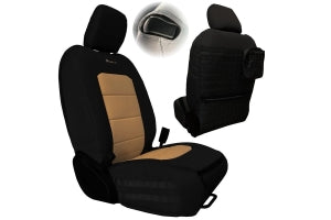 Bartact Tactical Series Front Seat Covers, SRS Air Bag and Non-Compliant - Black/Khaki