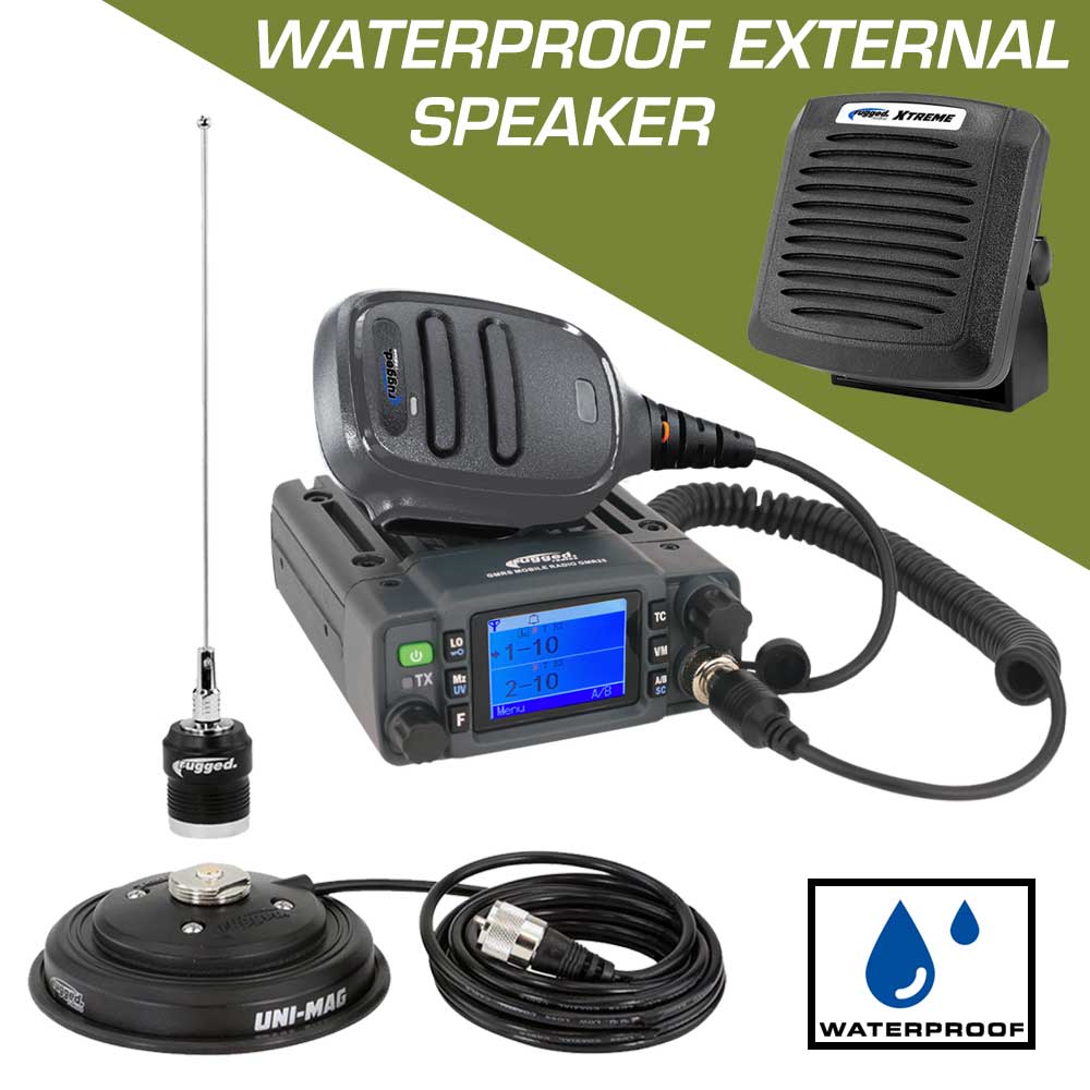 Essential Radio Kit - GMR25 Waterproof GMRS Mobile Radio Kit with External Speaker
