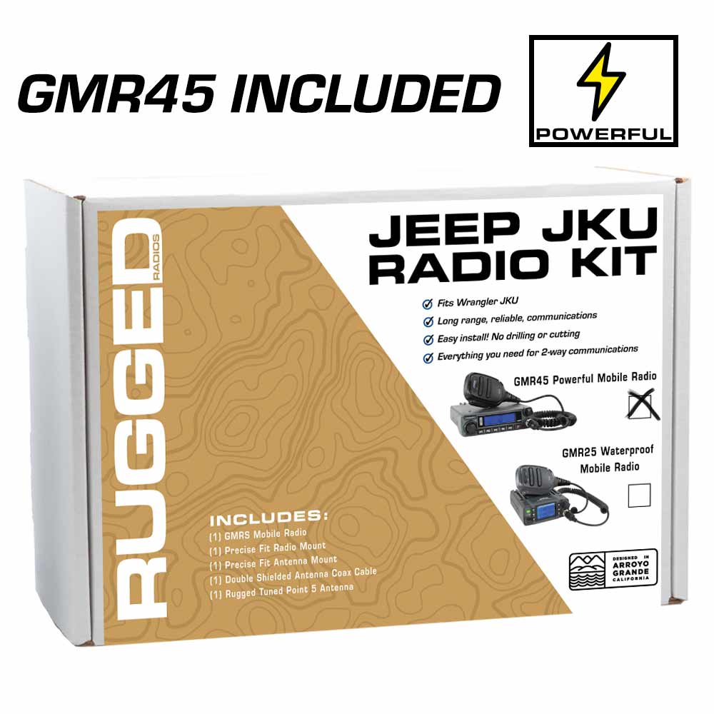 JKU Jeep Radio Kit - with GMR45 POWER HOUSE Mobile Radio for Jeep JKU • 4 Door Only