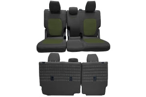 Bartact Tactical Bench Seat Cover, No Armrest - Black w/ Olive