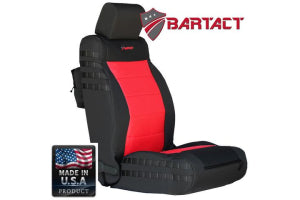 Bartact Tactical Series Front Seat Covers - Black/Red, SRS-Compliant