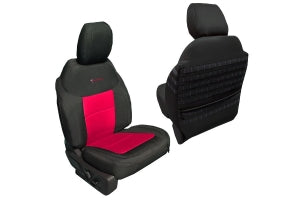 Bartact Tactical Front Seat Covers, Black w/ Red
